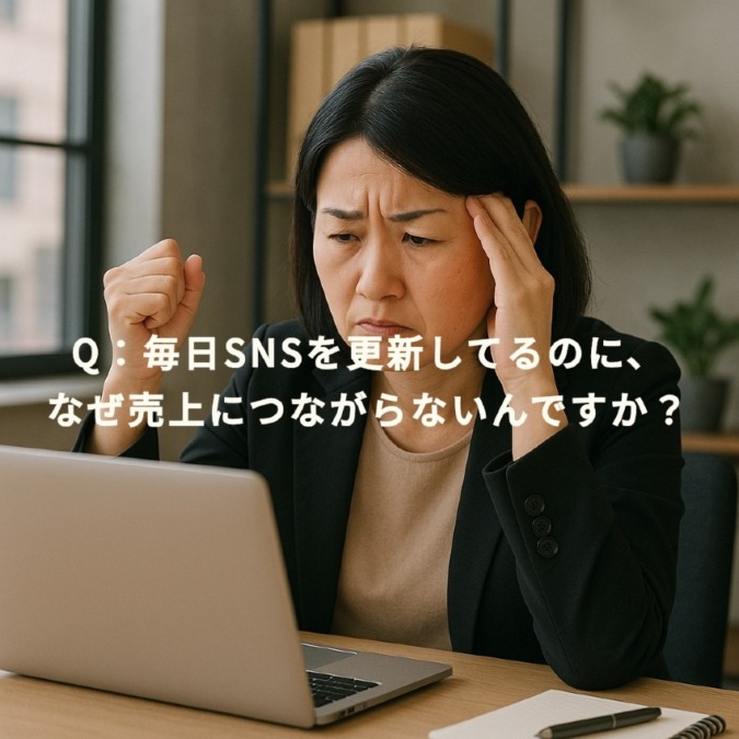 Q：毎日SNSを更新してるのに、なぜ売上につながらないんですか？