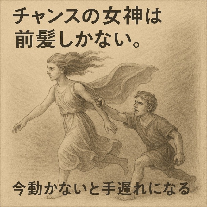 チャンスの女神には、後ろ髪がない